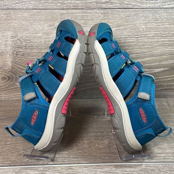 Keen Newport H2 Deep Lagoon Bright Pink Big Girls Sz 4 Waterproof Hiking Sandals - Picture 10 of 11